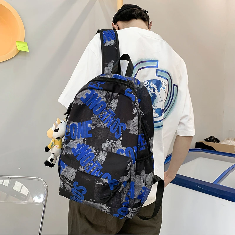 

Letter Fashion Men Backpacks Shoulder School Bag for Teenagers Boys Children's Waterproof Backpacks Kids Schoolbags Mochilas