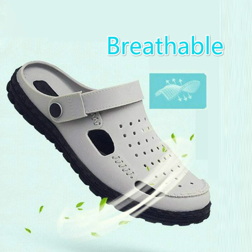 Сандалии и тапочки sanxiaxin Мужские дышащие босоножки для врачей водонепроницаемая