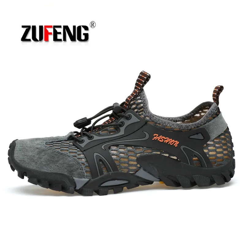 Мужские походные ботинки ZUFENG нескользящая износостойкая дышащая сетчатая обувь