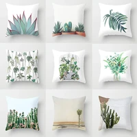tropical plant cactus print pillowcase high quality modern pillow cases green leaf floral cushion cover polyester fabric