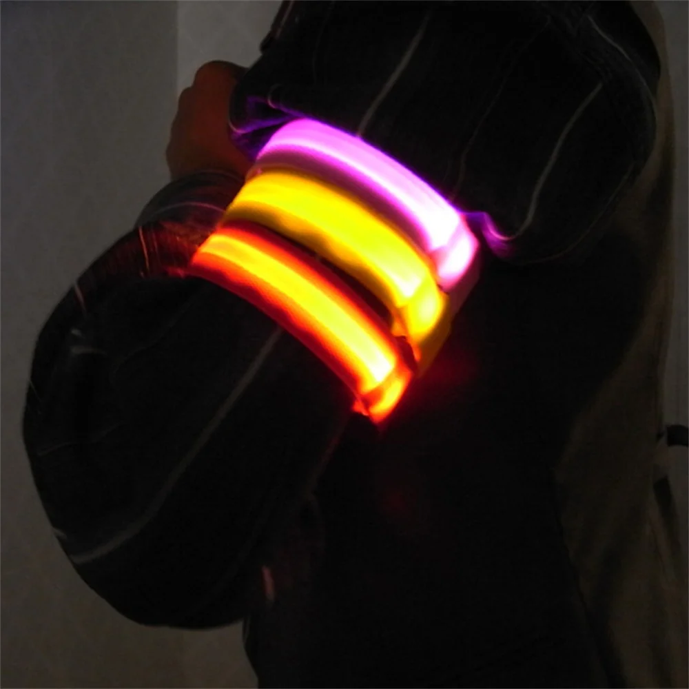 1PCS Outdoor Sports Night Running Armband LED Light Safety Belt Arm Leg Warning Wristband Cycling Bike Bicycle Party Glow Prop