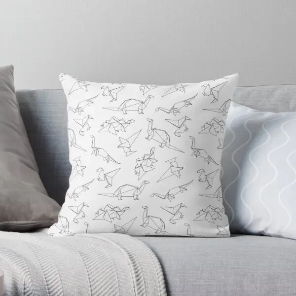 

Origami Dinosaurs Soft Decorative Throw Pillow Cover for Home Pillows NOT Included