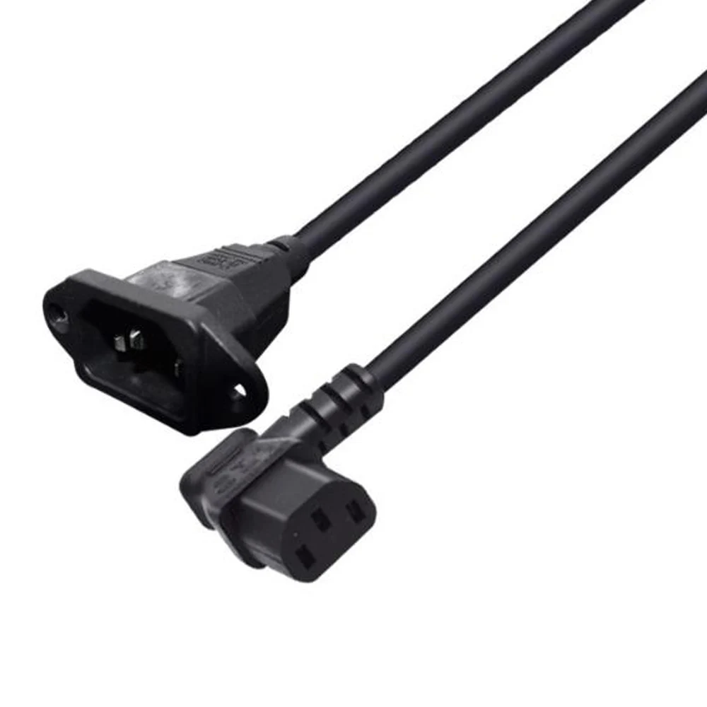 Черный 0 1 м 3 6 2 пвх медь IEC320 C14 до C13 Удлинительный шнур прямой локоть PDU Шасси