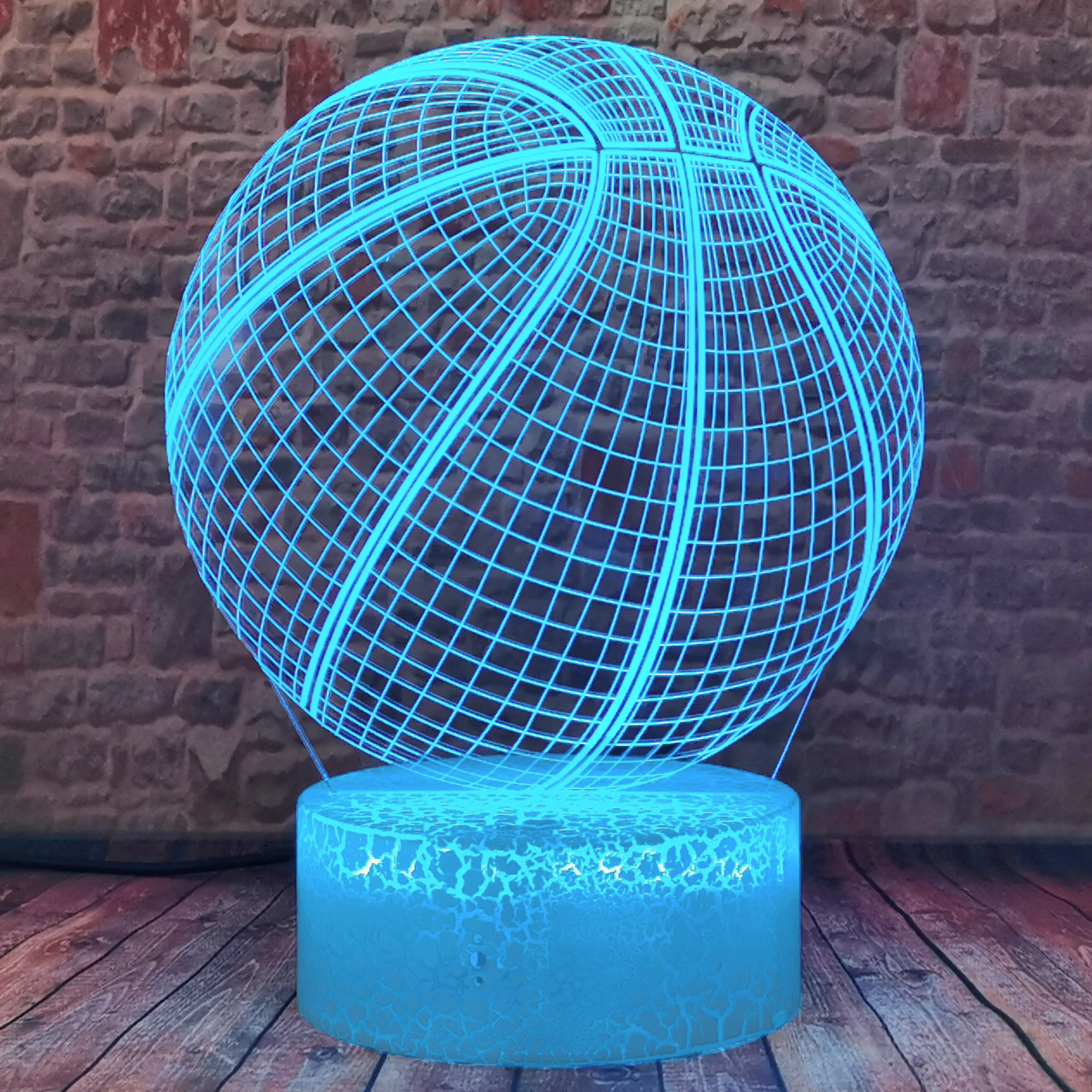 Ночник с 3D иллюзией баскетбольный мяч голограмма акриловый ночник для декора