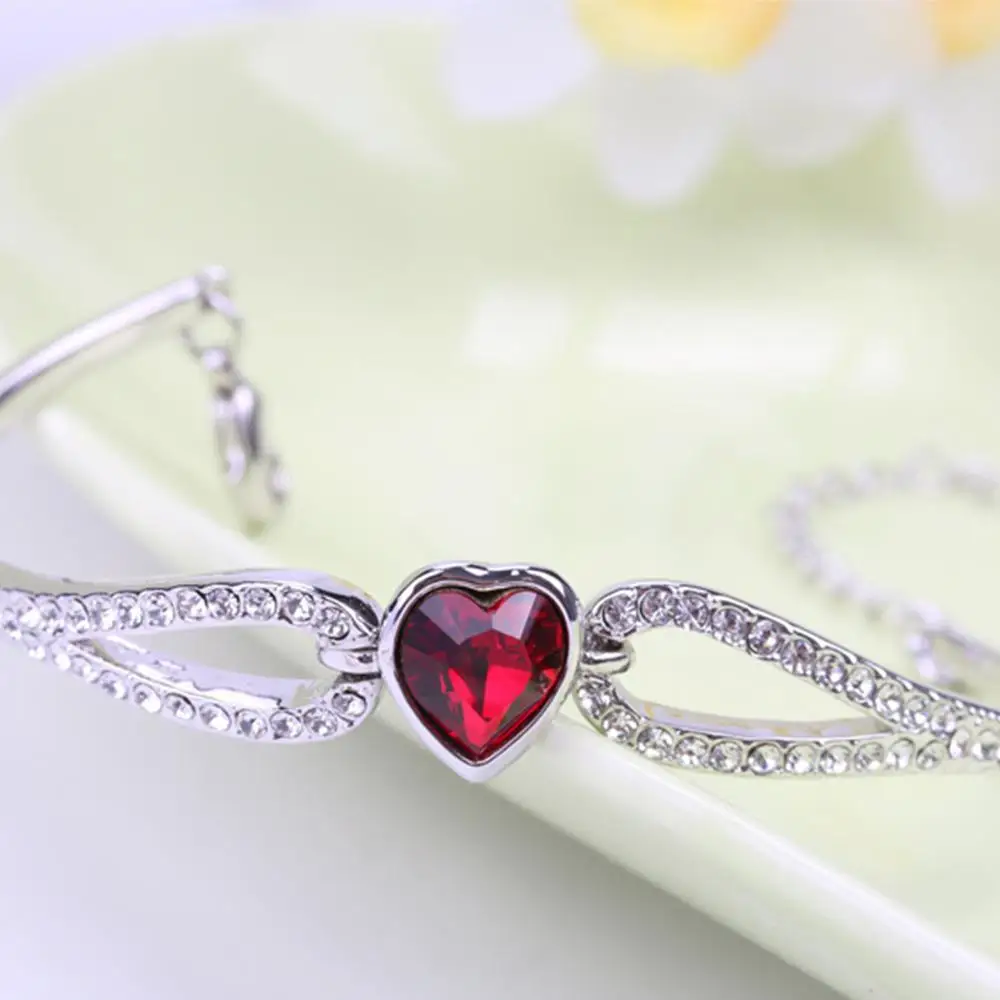 Австрийский Хрустальный браслет в форме сердца подвеска цепочка универсальный
