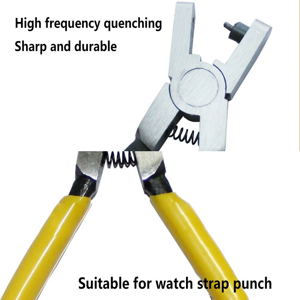 2 мм Универсальный ручной кожаный ремешок для часов желтый сверлильный маленькое