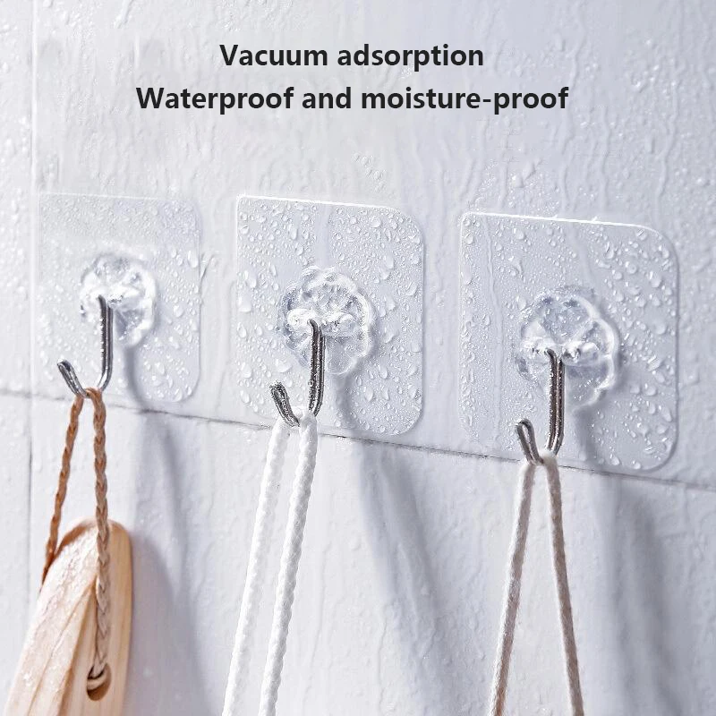 

10 шт., прозрачные настенные крючки на присоске