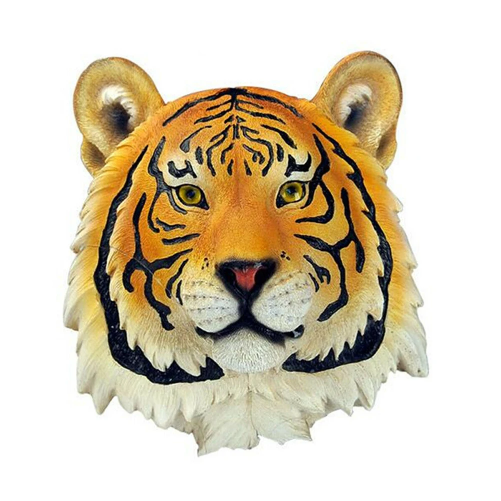 Настенный 3D ремесло Голова Животного Leopard украшение для гостиной украшение художественный подарок синтетическая смола установленный реалистичный волк - Цвет: Tiger Head