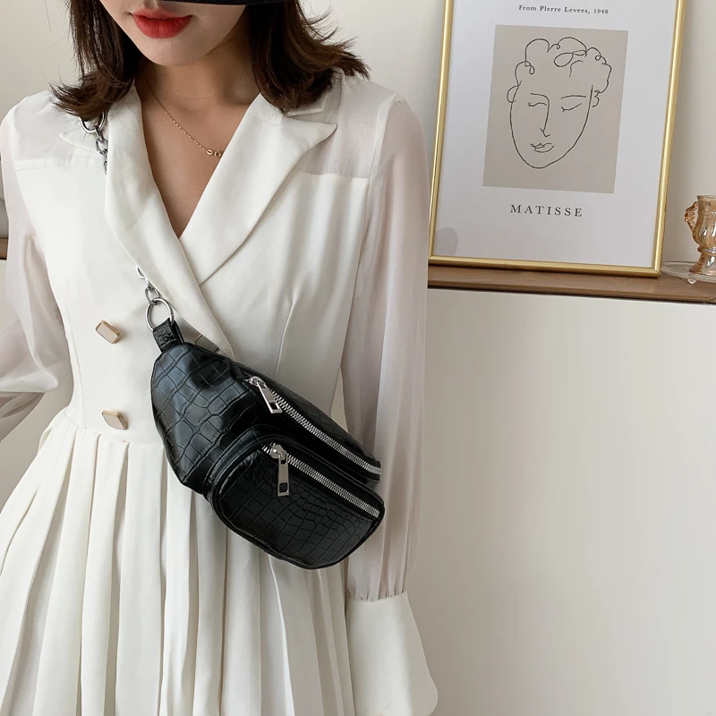 Bag women's 2020 bag new waist female chest shoulder diagonal fashion chain belt small ladies wallet |
