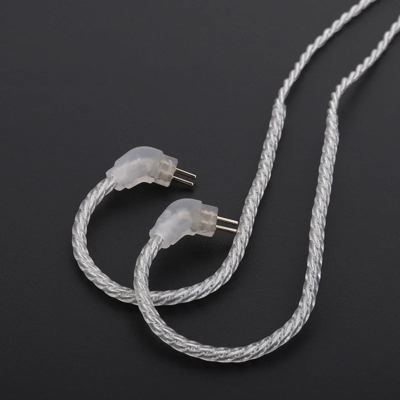 Высококачественный посеребренный кабель для наушников TRN V10 V20 3 5 мм 0 75 78 MMCX