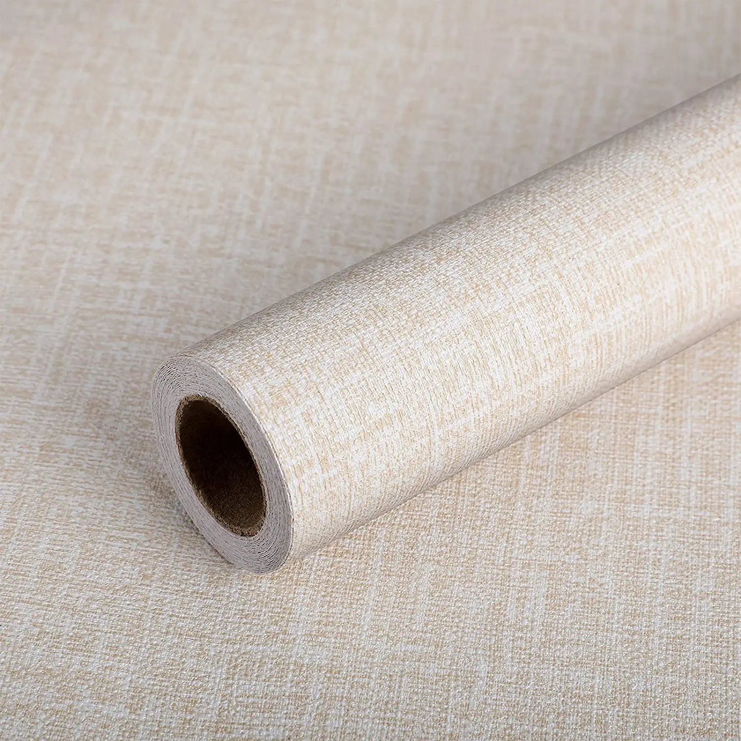

Beige Self Adhesive Linen Texture Wallpaper Waterproof Removable Adhesive Peel Wallpaper For Decoration Hotel Room Bedroom