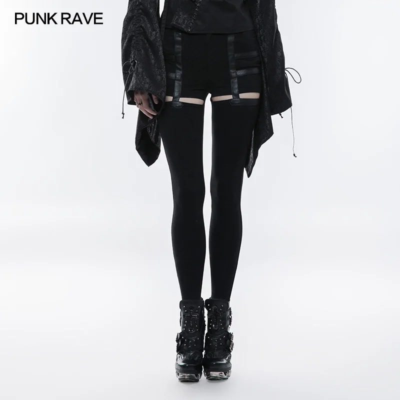 Женские брюки в стиле Панк Rave повседневные черные сексуальные эластичные стрейч
