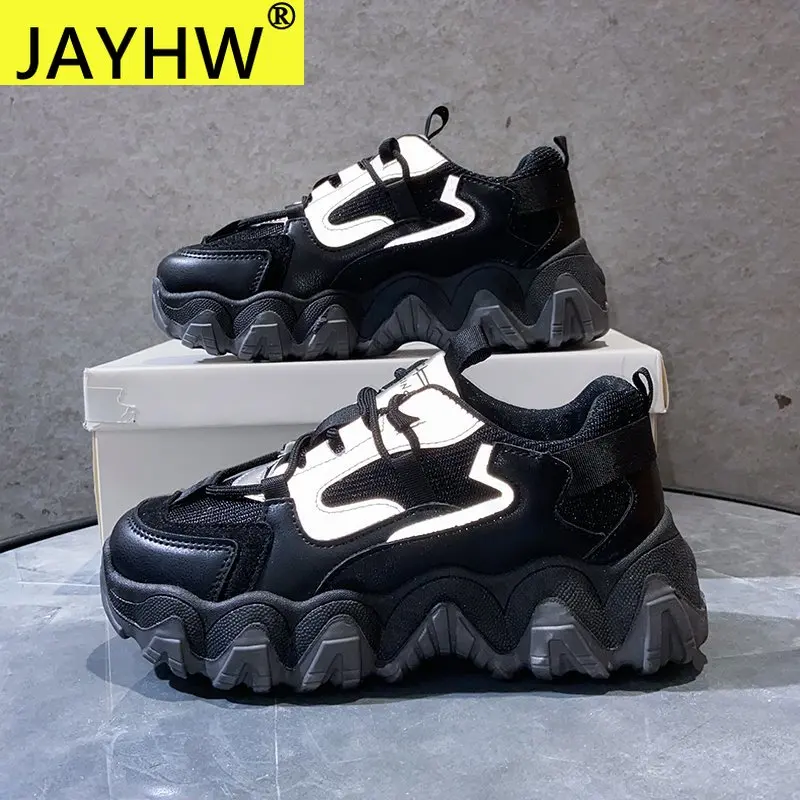 

Кроссовки JAYHW женские сетчатые, на платформе, дышащие, на шнуровке, Повседневная Уличная обувь для отдыха, Ретро стиль