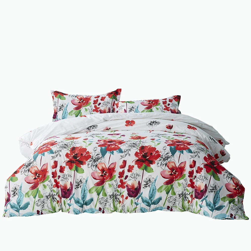 Комплект постельного белья с белым порошковым цветком домашний текстиль