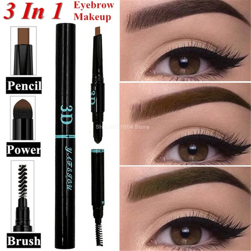 

24 Hours Long-lasting Eyebrow Pencil Soft 3 In 1 Automatic Eyebrow Pencil Waterproof Anti-sweat Lasting Eyebrow Powder 5Colors