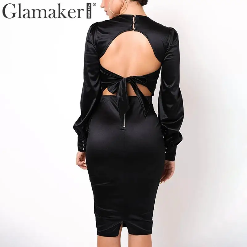 Glamaker костюм с сексуальным вырезом и открытой спиной сексуальное на шнуровке