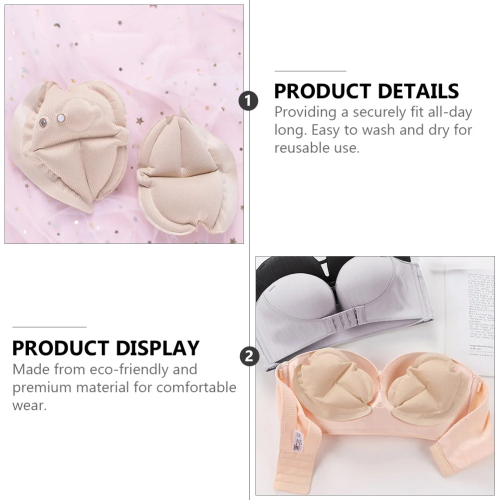 

1 Pair Bra Pads Breathable Breast Pads Inserts Push Breast Enhancer Cups