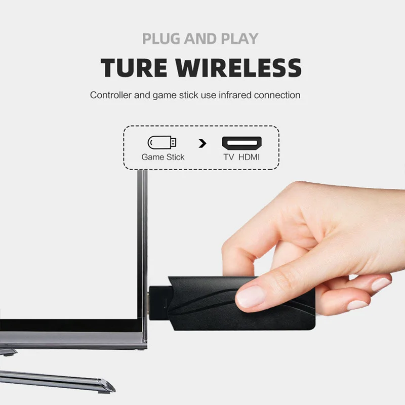 

USB Wireless Handheld TV Video Game Console Build in 628 Classic Game 8 Bit Mini Video Console Support HDMI Output