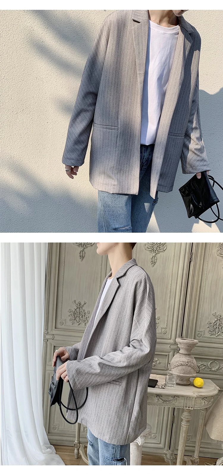 Hongkong Autumn Men Blazer Black Oversized Blazer Masculino Yuppie Style Men Blazer hombre