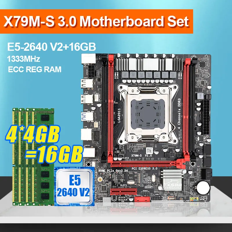 X79 чипсет набор материнских плат с 4 шт х 4GB = 16GB 1333 DDR3 память ECC REG и Ксеон E5 2640 V2