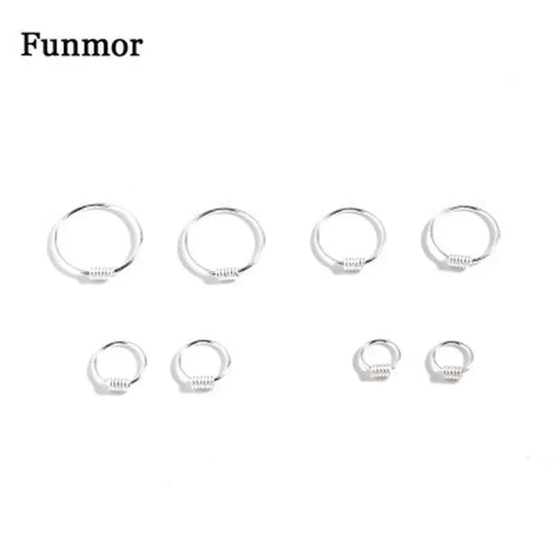 Funmor Спиральные серьги 925 пробы серебряные ювелирные изделия для женщин и девочек