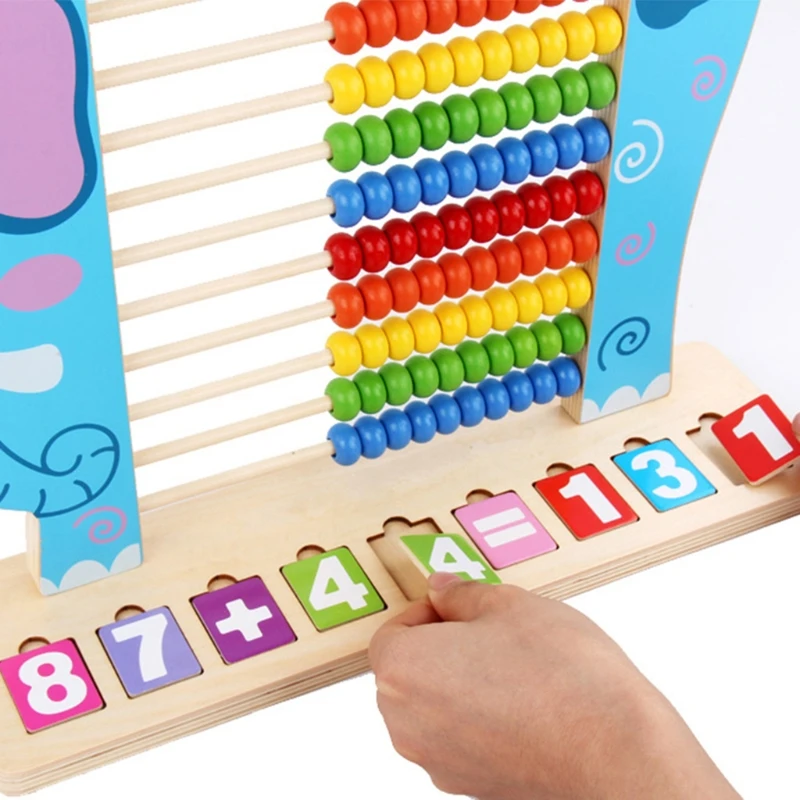 

Wooden Abacus Counting Stand Number Symbol Color Cognition Cute Animal Early Educational Math Toy