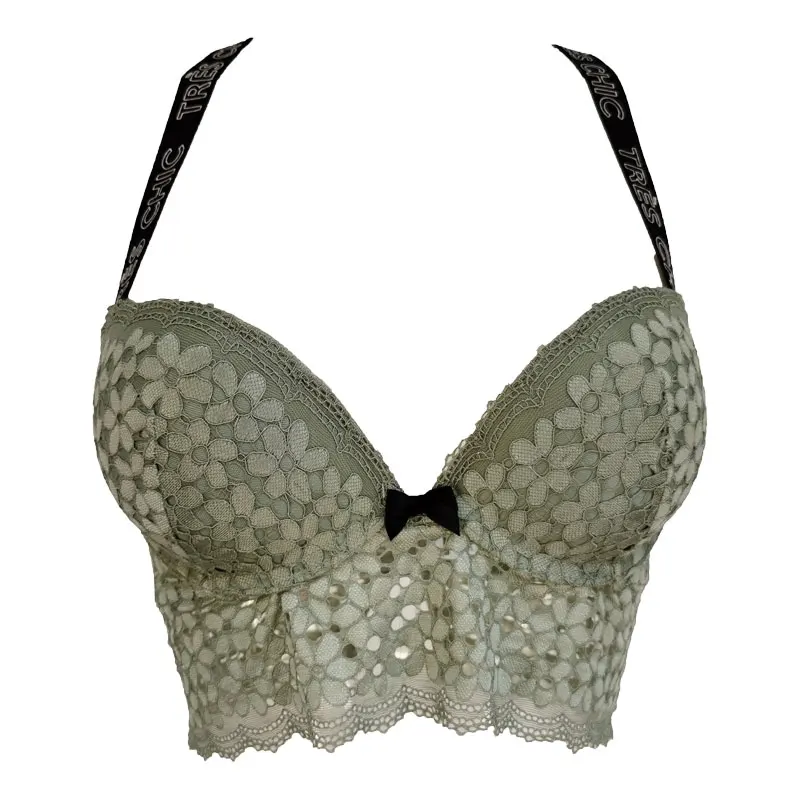 Розовый зеленый кружевной подчеркивающий бант мягкий на косточках пуш ап