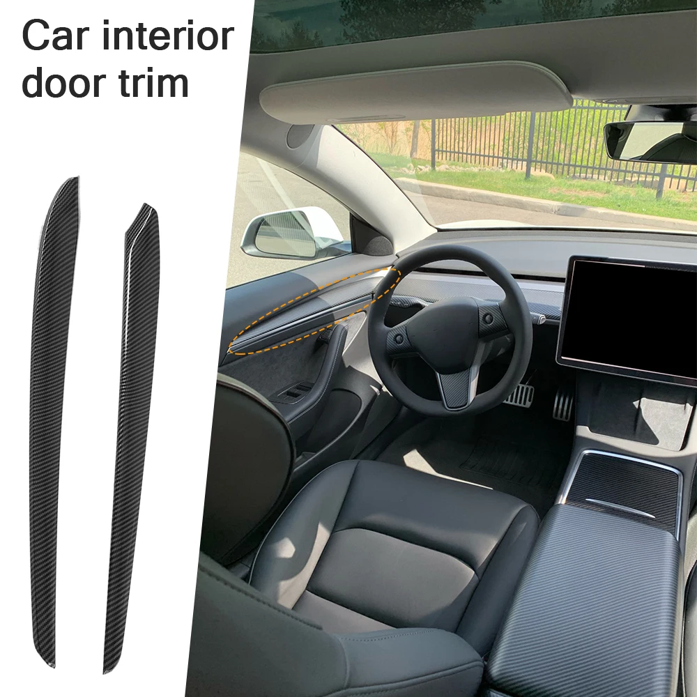 

Задняя крышка из углеродного волокна для Tesla Model y 2021, нашивка для украшения двери, защитная декоративная крышка, аксессуары, модель Y 2021