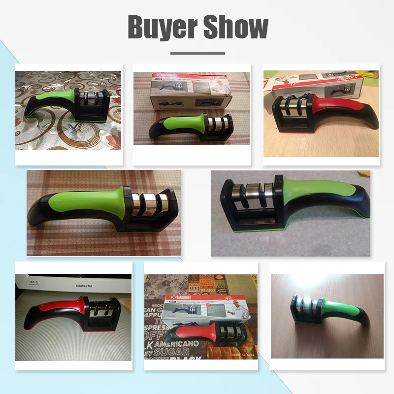 

Multi-functional Tungsten Steel Sharpener Hard 2 Stages Handle Household Knives Sharpener Tools Kitchen Supplies