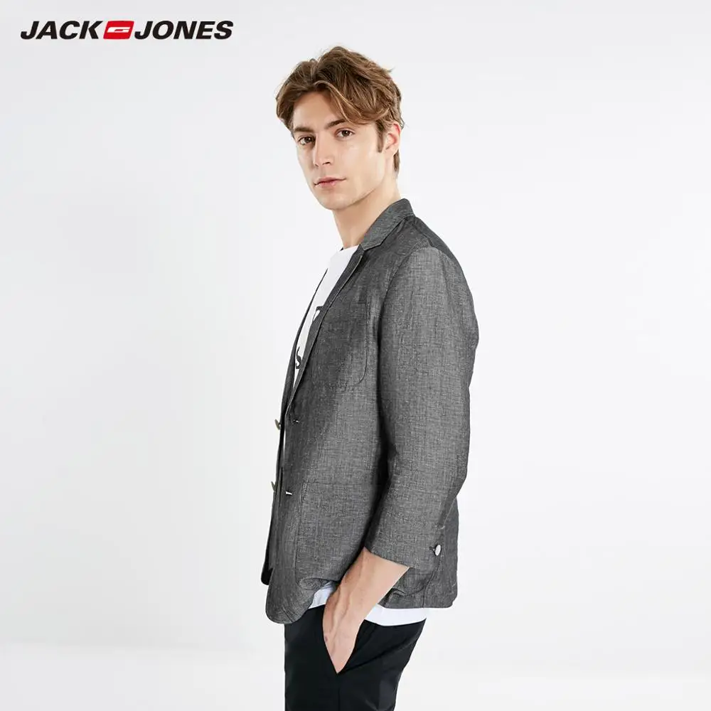 Мужской блейзер с отложным воротником и рукавом 3/4 Jack &amp Jones 21928P503 базовый пиджак