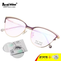 women prescription eyeglasses cat eye optical glasses frame fill resin lenses customize myopia progressive spectacles 8502