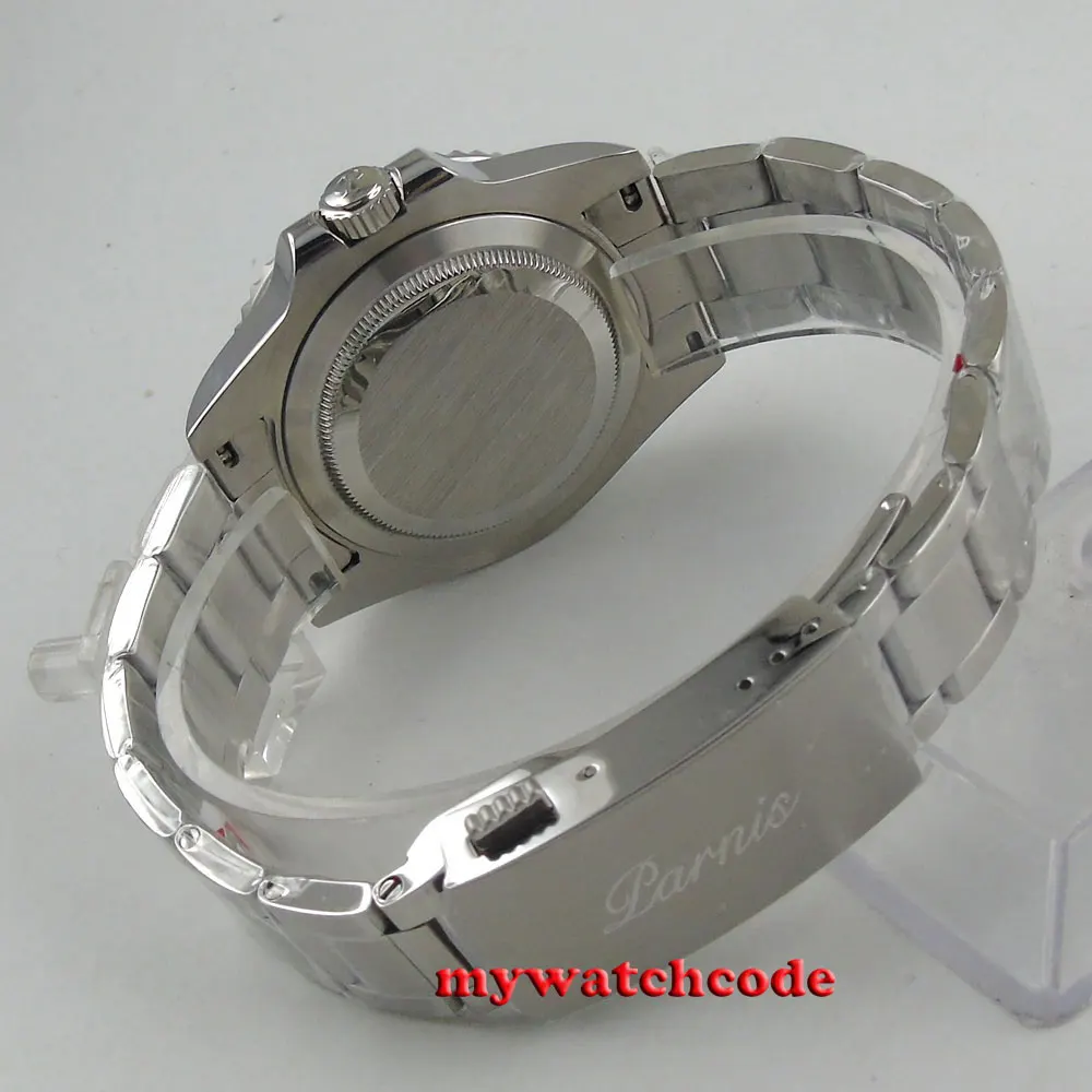 40 мм PARNIS черный циферблат с розовым золотым Покрытием Марки керамический ободок