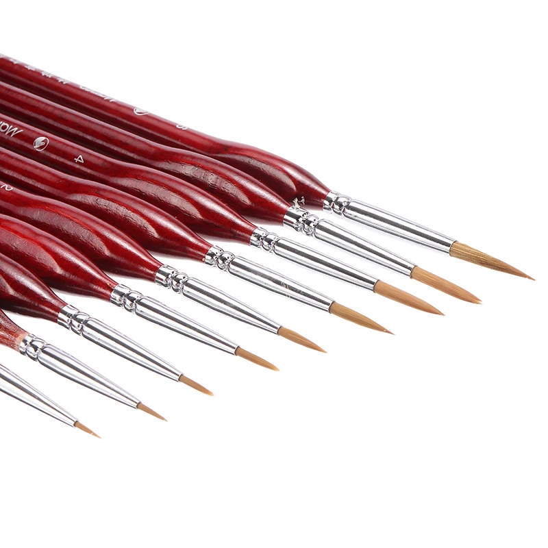 9 шт. 000 ~ 6 миниатюрных кистей для рисования набор из собольных волос тонкая деталь