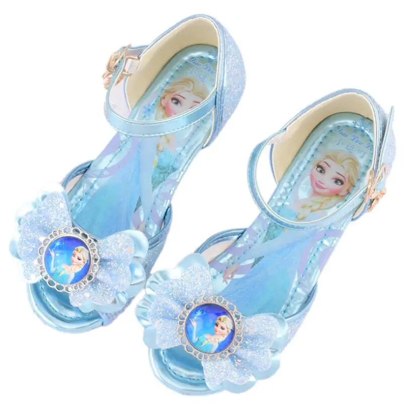 Детские свадебные туфли для девочек детские принцессы Эльзы фиолетовые розовые