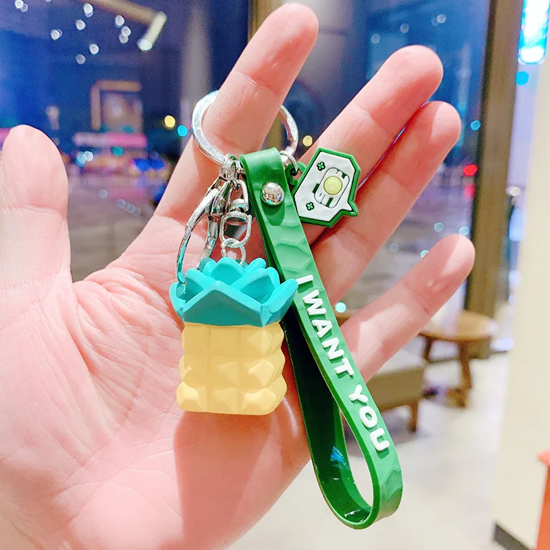 

Cut Noodles Fruit INS Style Keychain Creative Trendy Cartoon Anime Bag Car Pendant Couple Gift Fine Accessories Key Ring
