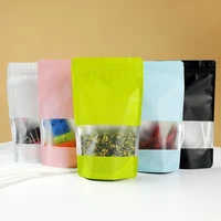50pcs black white green blue pink self seal ziplock package bags aluminum foil mylay stand up zip lock pouches matte window