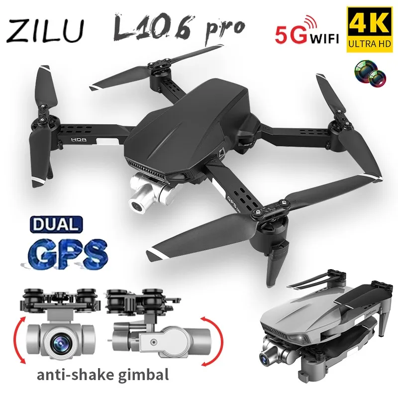 

L106 Pro Gps RC Drone HD 4K Camera Professional Aerial Photography Foldable Quadcopter Stable Anti-shake Two-axis Gimbal