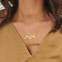 custom name necklaces for women personalized customized nameplate stainless steel choker pendant girlfriend birthday gift