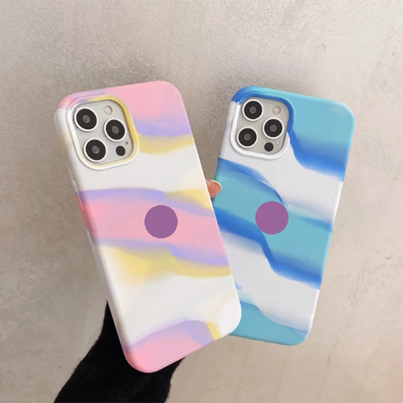 

New Rainbow colour Case For iPhone 11 12 13 Pro XS Max Mini X XR 7 8 6 6s Plus SE 2020 Luxury Liquid Silicone soft Cover