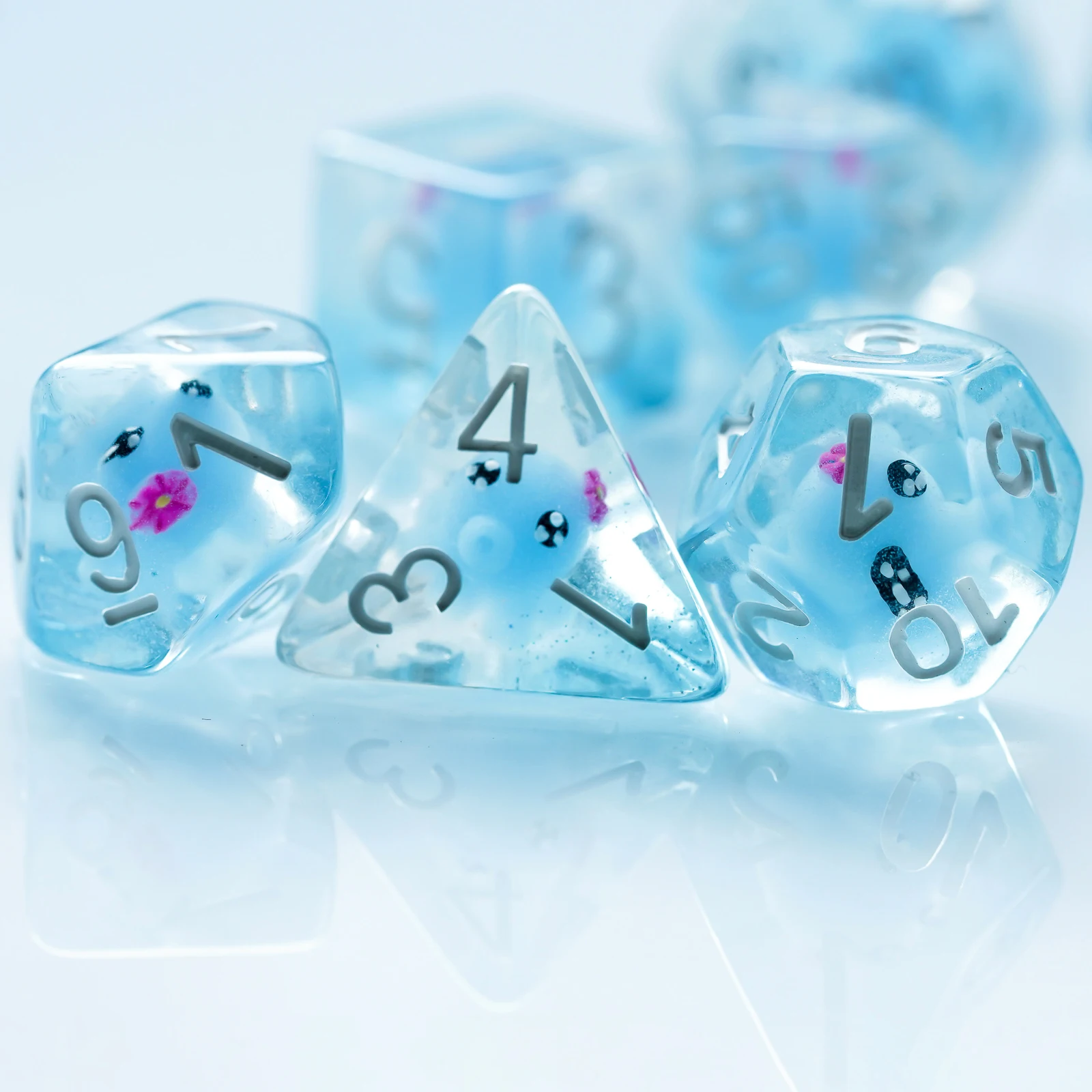 7 шт./компл. животных игральные кости DND D & D4 D6 D8 D10 % D12 D20 многогранные игры в набор