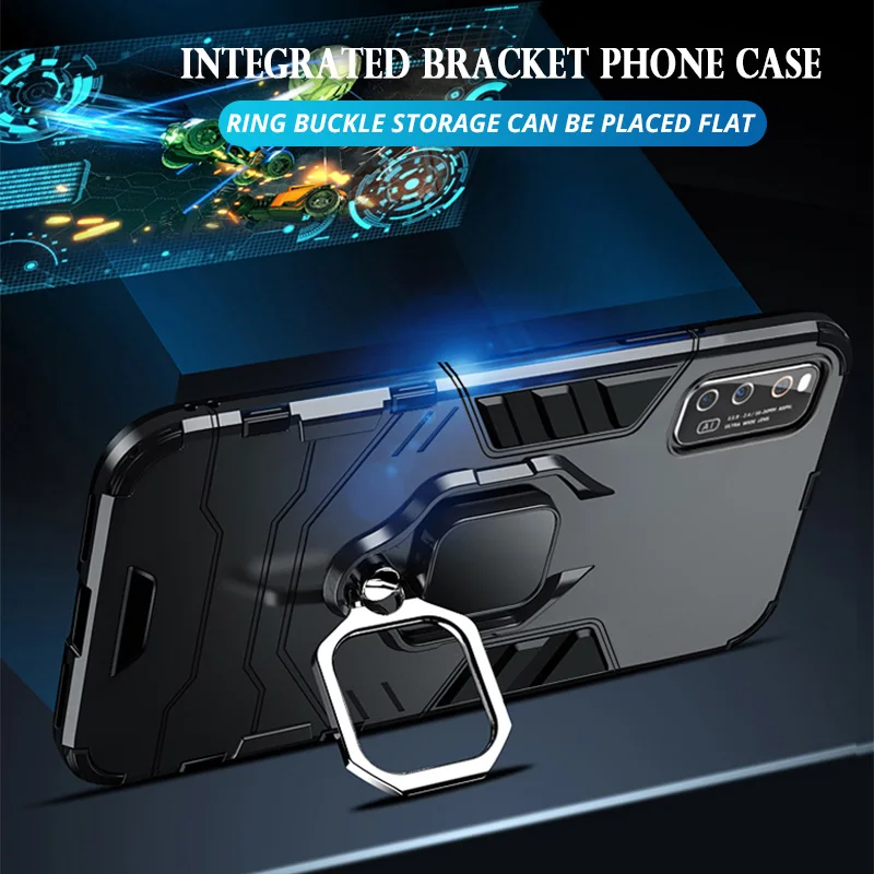 Противоударный чехол с магнитным кольцом-подставкой для Vivo iQOO Neo 3 Z1 Z1X U1 Neo3 NEX 3S 5G
