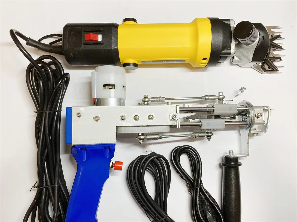 Juego de pistola el&eacute;ctrica de Tufting para alfombras, m&aacute;quina de flocado de alfombras con Tuft, recortadora de alfombras, corte de pila y bucle, f&aacute;cil de Tufting-2