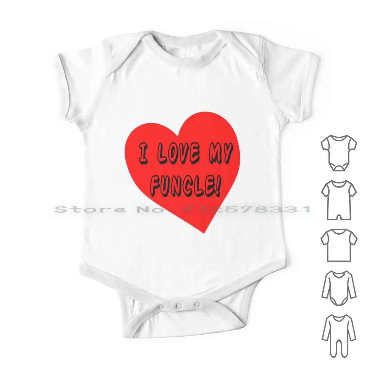 I Love My Funcle , Fun Shirt! Show Some Love! Newborn Baby Clothes Rompers Cotton Jumpsuits Family Funcle Niece Nephew Birthday