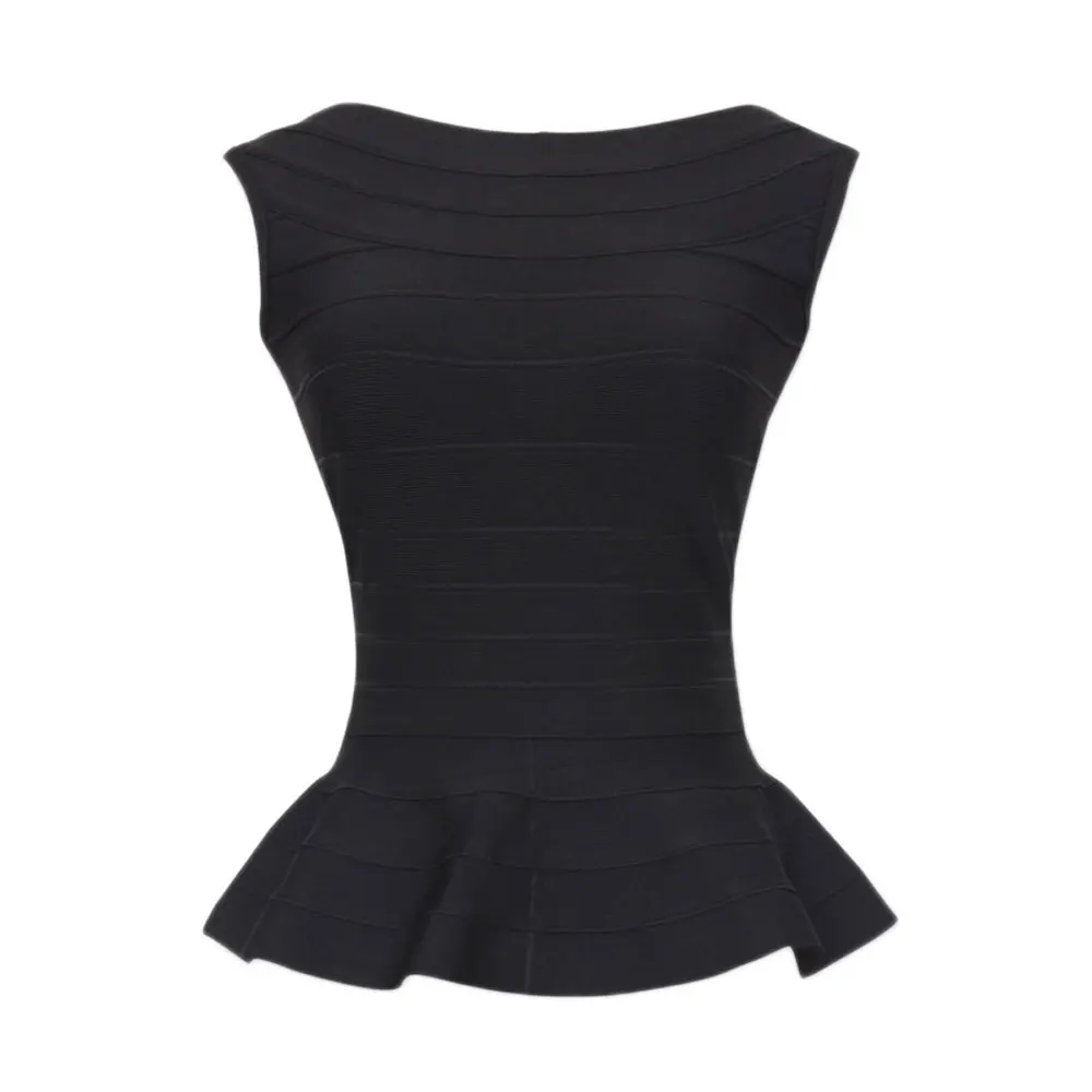 Женский эластичный Топ майка с баской красный бандажный топ рыбьим хвостом