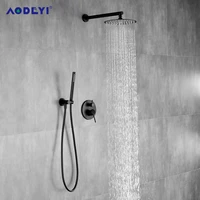 brass black wall mounted bathroom shower set system faucets ceiling overhead rain 8 12 shower head bath mixer faucet
