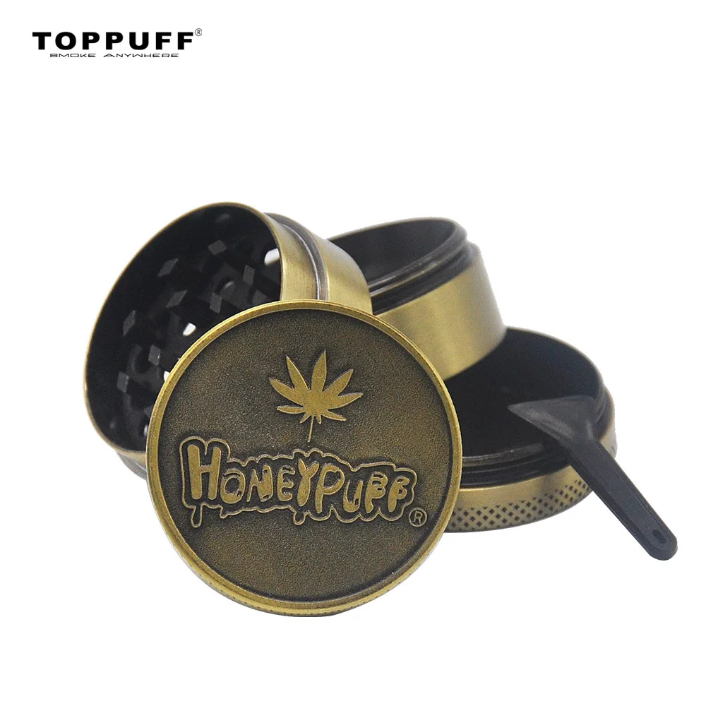 TOPPUFF латунь Стиль цинковый сплав ручной измельчитель 40 мм 4 труба металлическая