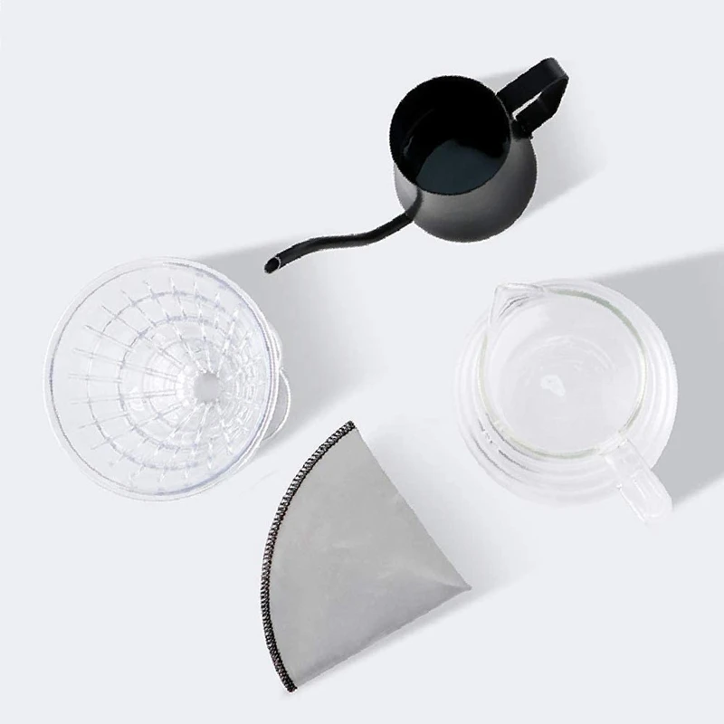 

5Pcs Reusable Pour over Coffee Filter Mesh Paperless Stainless Steel Cone Filter 2-4 Cup Coffee Drip Filter