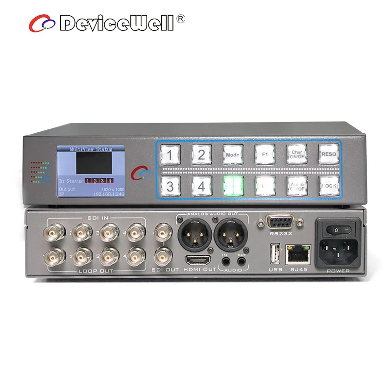 

DeviceWell MVP9104 4-канальный четырехэкранный SDI 4K монитор Multiview