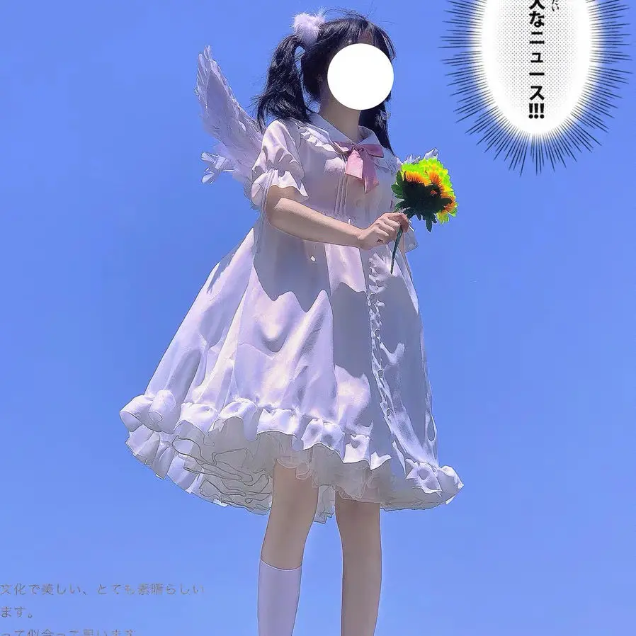 Платье в стиле &quotЛолита&quot сверхмягкое нежное белое светлосветильник легкое для