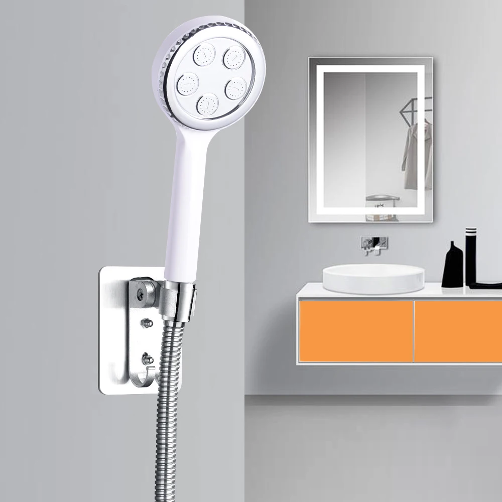 

Дешевая насадка для душа из АБС-пластика, хромированный белый однофункциональный, с высоким давлением, экономия воды, дождя, спа, круглая, ру...